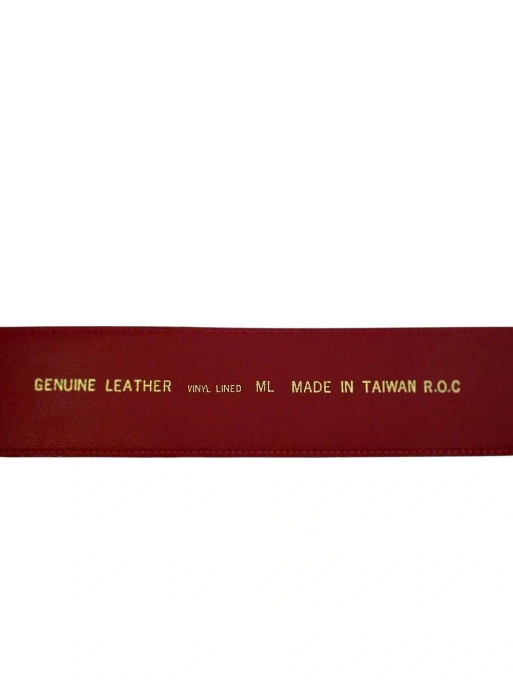 Vintage Red Suede Wide Belt with Gold Buckle